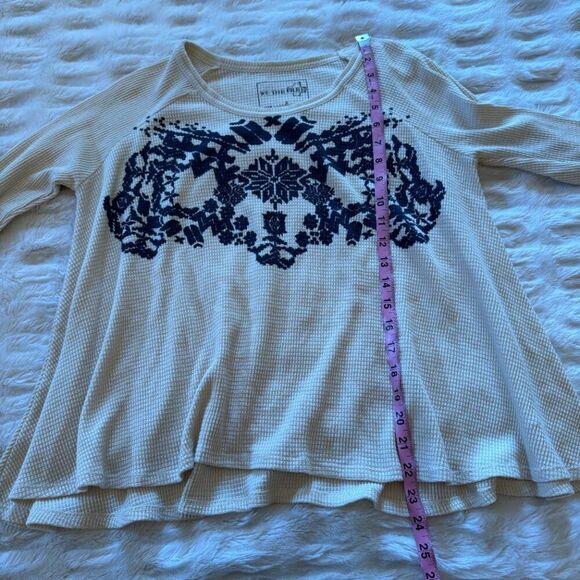 Free People Cream Thermal Long Sleeve Top - Picture 7 of 9